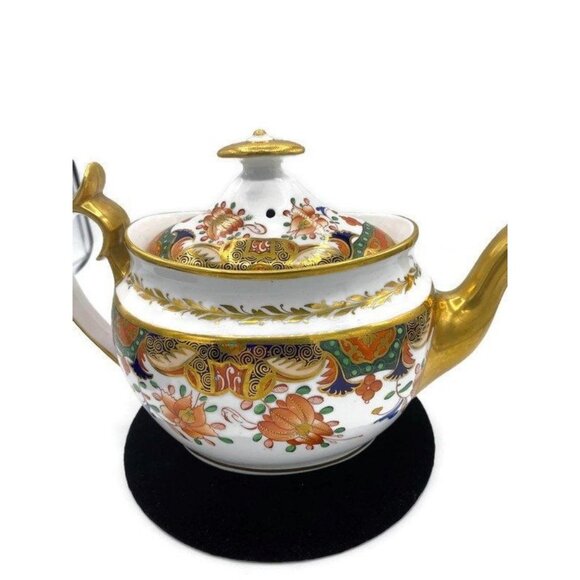 Antique Royal Crown Derby or Spode Imari Flowers Teapot with Lid Circa 1810 Gift - Picture 3 of 9